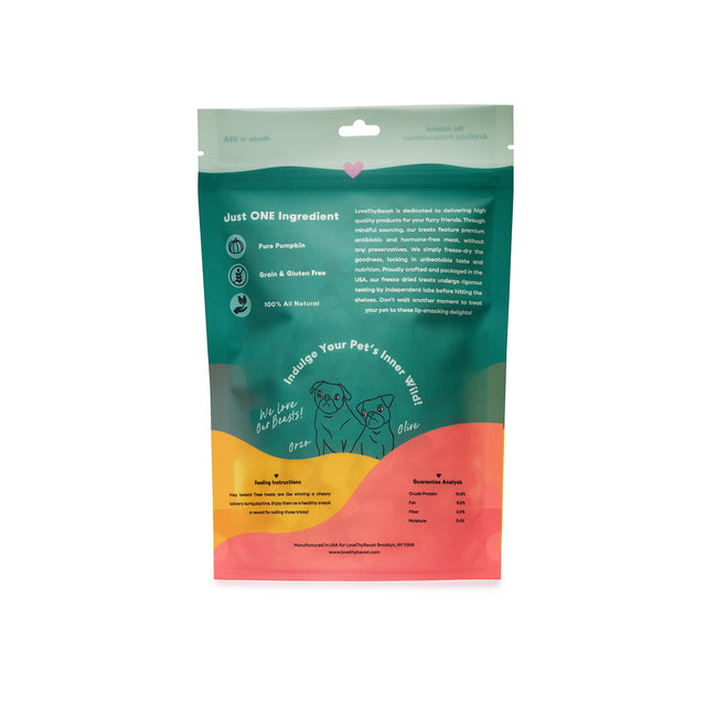 Freeze-Dried Pumpkin Dog & Cat Treat, 1-oz bag