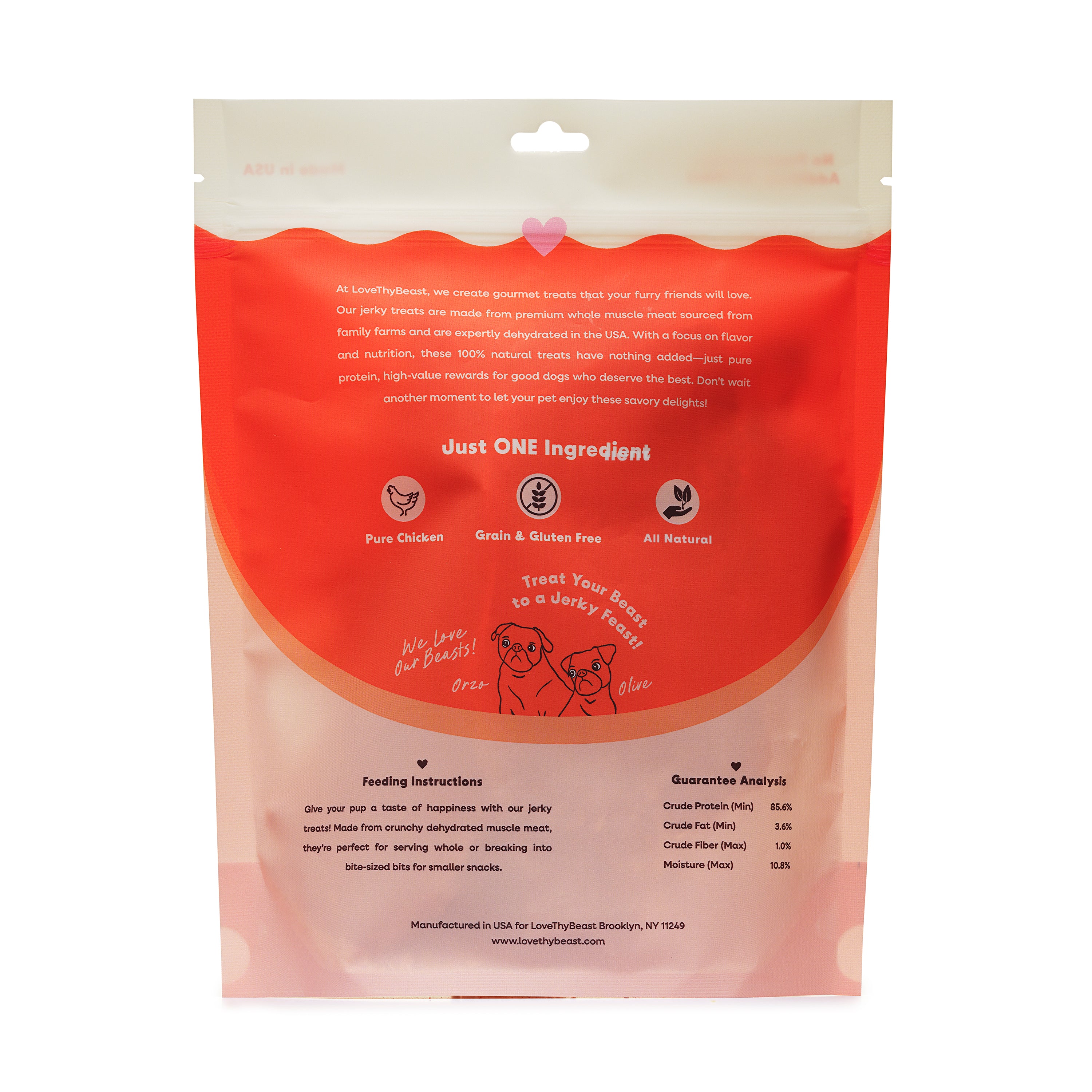 Chicken Jerky Dog Treats, 3.5-oz Bag – LoveThyBeast