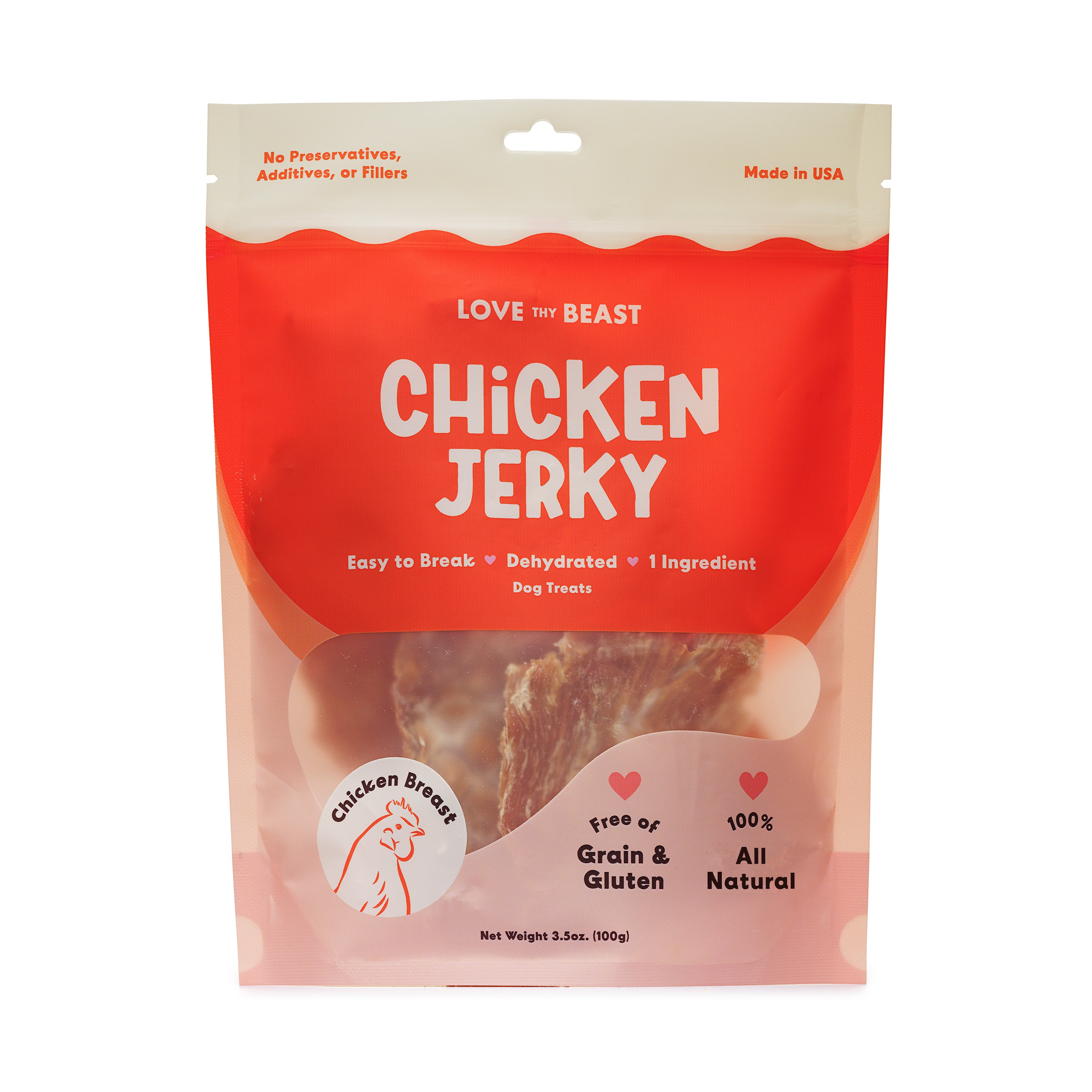 Chicken Jerky Dog Treats, 3.5-oz Bag – LoveThyBeast