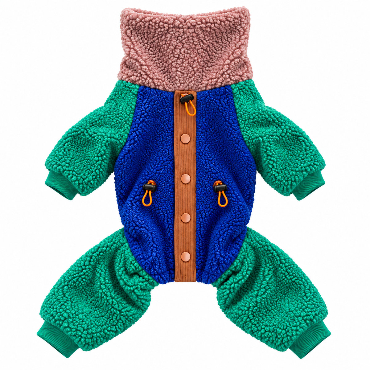 Colorblock Sherpa Onesie - Blue