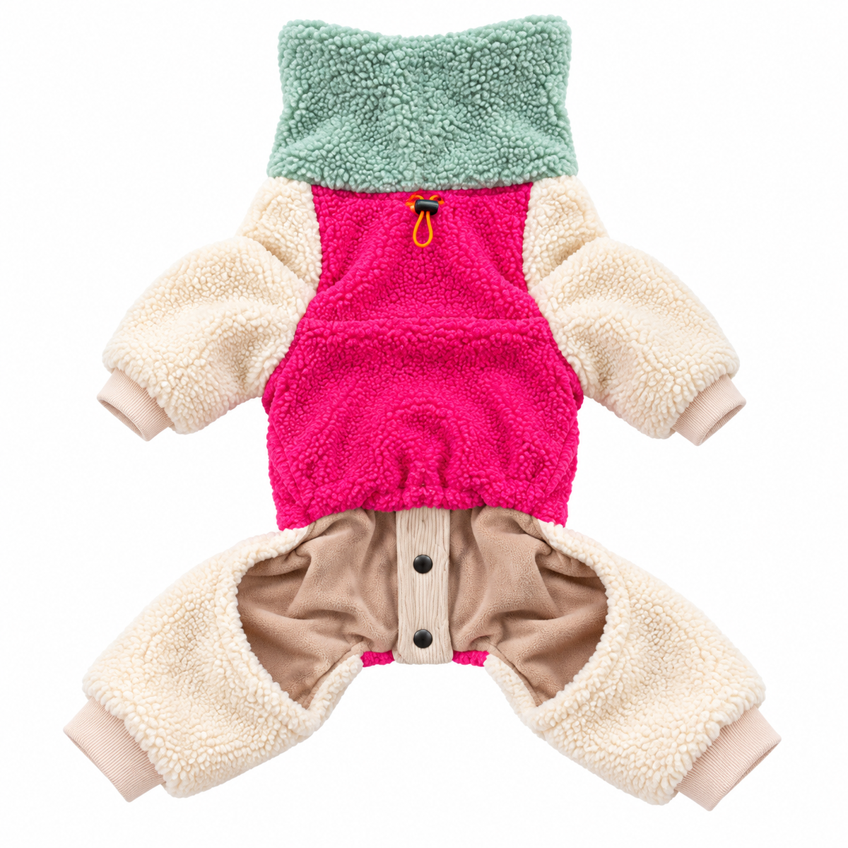 Colorblock Sherpa Onesie - Pink
