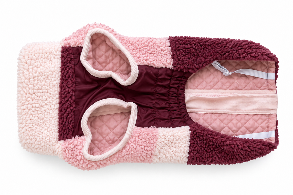 Pink Block Sherpa Vest
