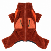 Cozy Stretch Fleece Onesie Rust Orange