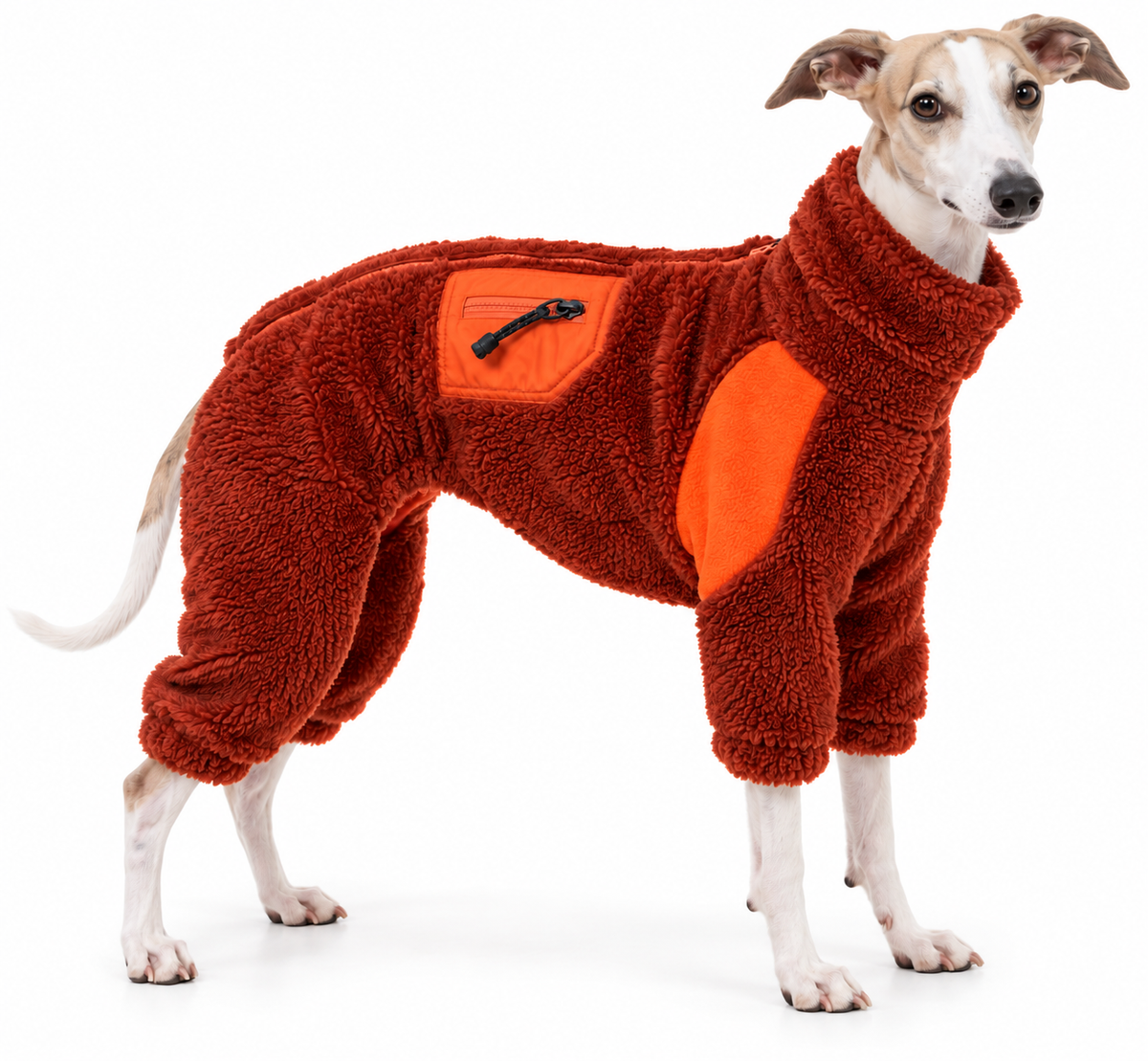 Cozy Stretch Fleece Onesie Rust Orange