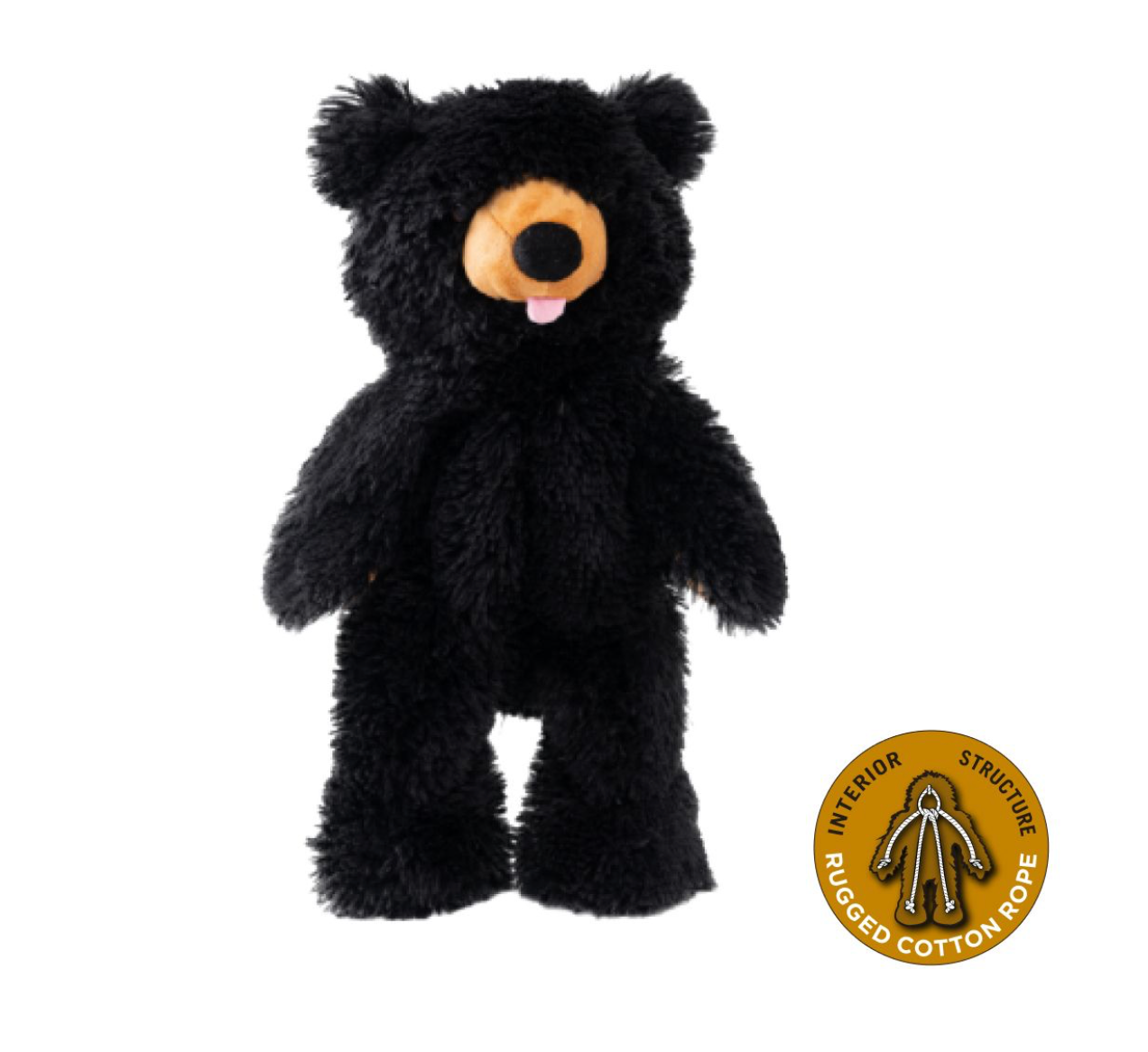 Stuffless Black Bear Dog Toy