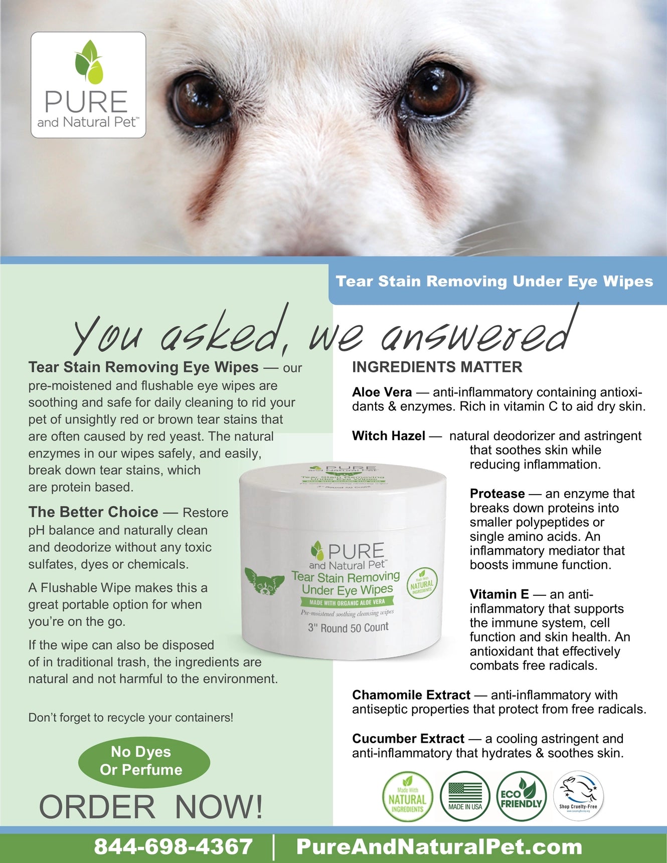 Tear Stain Removing Eye Wipes