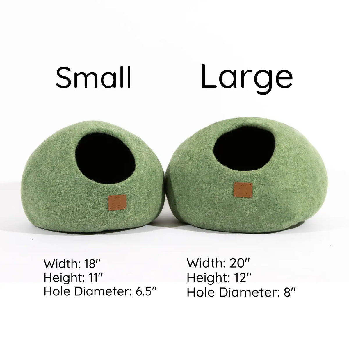 Felted Wool Cat Cave Bed Grey