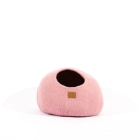 Felted Wool Cat Cave Bed - Pink