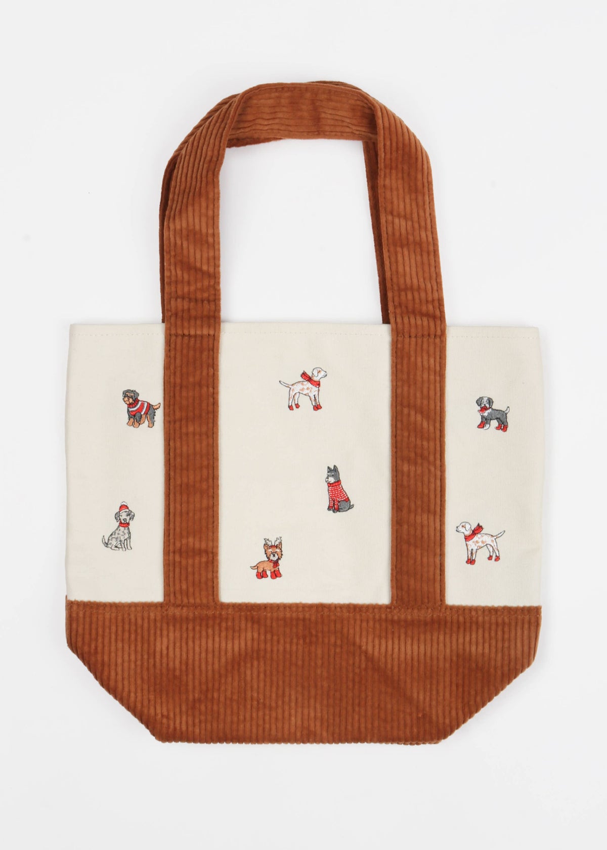 Seasonal Gift XMAS DOG Embroidered Canvas Mini Tote Bag