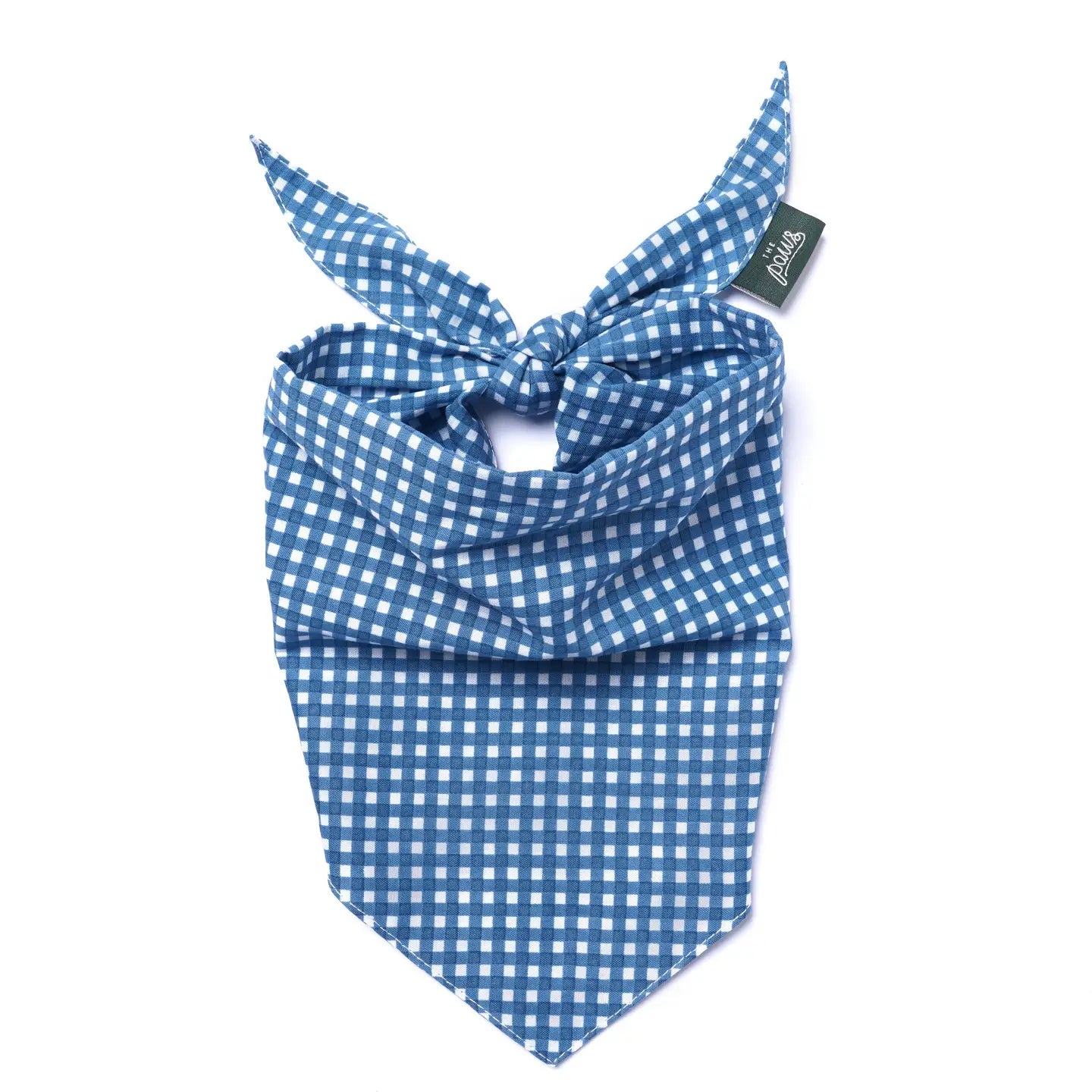 Blue Gingham Picnic Bandana, 3 Sizes