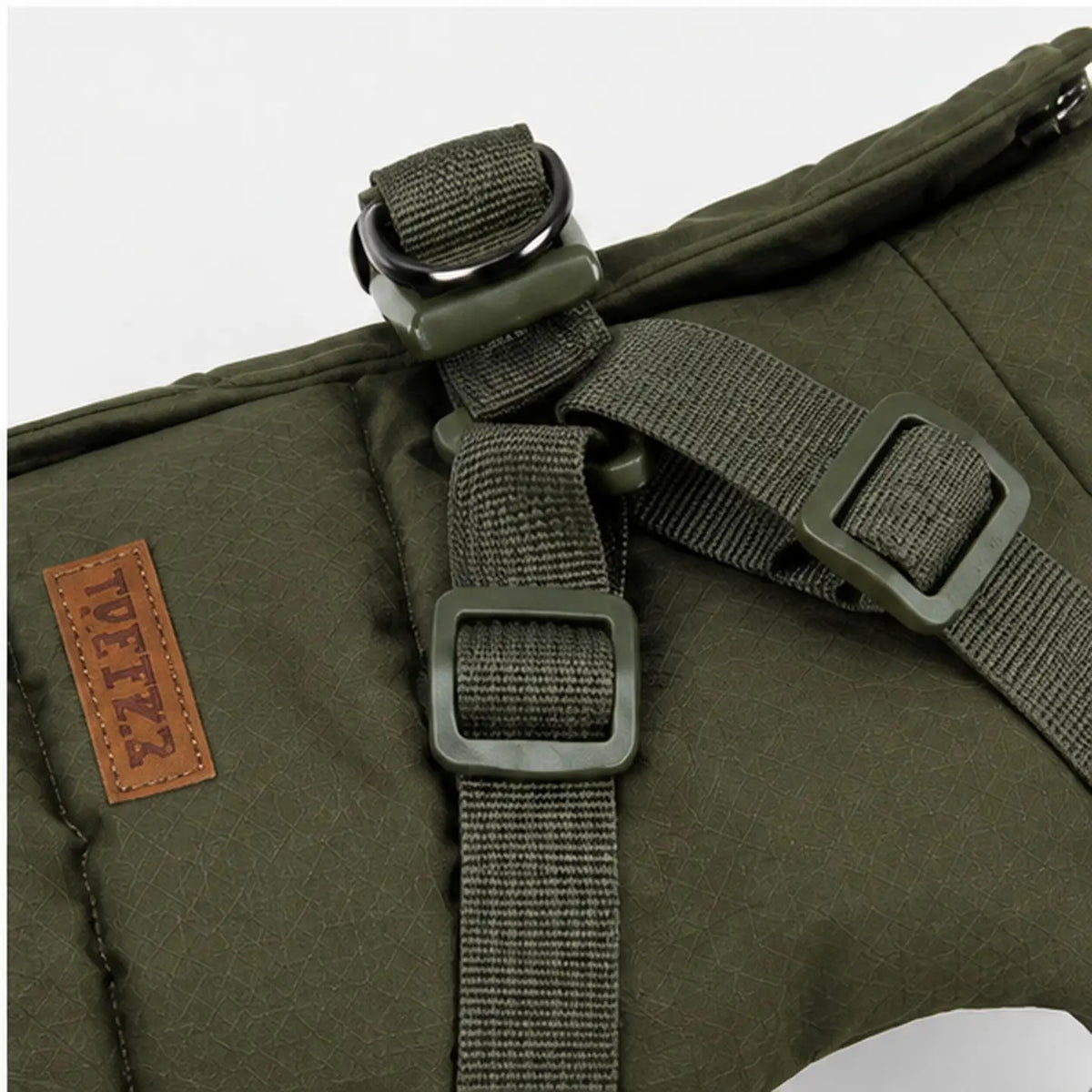 Olive Green Puffer Harness Coat