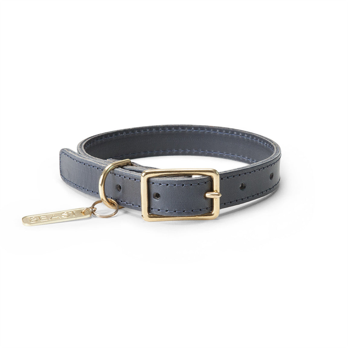Leather Collar in Navy