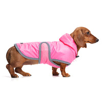 Neon Pink Nylon Rain Jacket with Mesh Lining