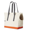 natural and orange canvas pet tote for airline travel