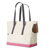 natural and pink canvas travel carrier for corgi 