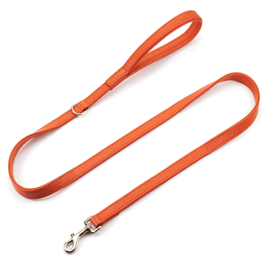 Orange Leather Leash