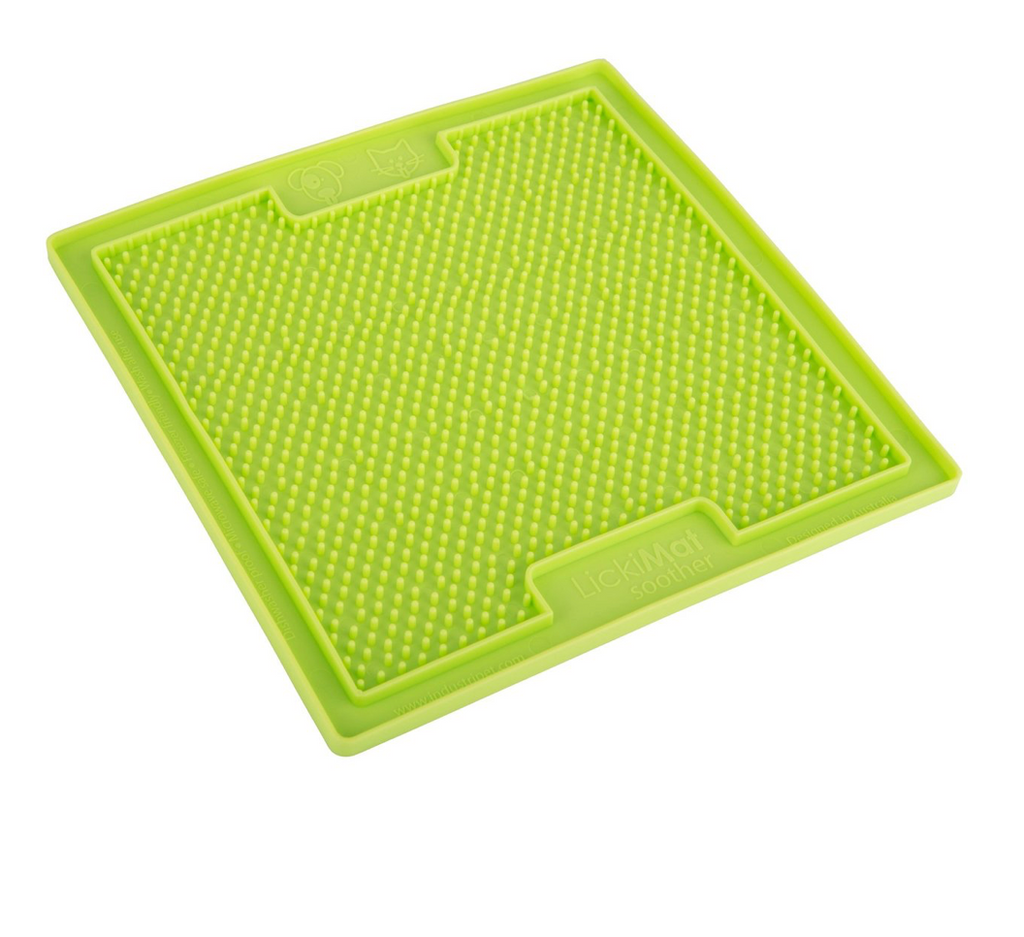rubber mat toy with raised bumps for spreading treats for bored or anxious dogs